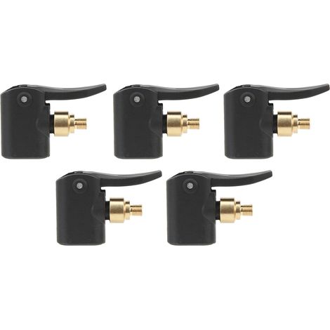 Adattatore di gonfiaggio universale Toivize a 5 pezzi, in rame massiccio, impermeabile, compatibile con valvole Schrader, Presta e Dunlop per auto, moto e biciclette. (1/5)