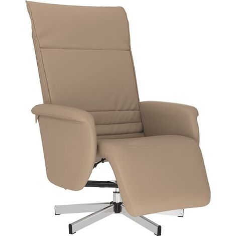 Chaise longue relax avec repose-pieds intégré – Assise en similicuir couleur cappuccino, design ergonomique et moderne pour salon ou chambre (1/5)
