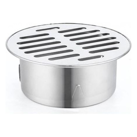 Grille de sol ronde en acier inoxydable Ø83 mm, siphon goutte avec filtre anti-encrassement pour balcon, cour, toit, terrasse et jardin extérieur (1/5)