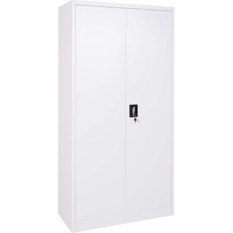 Armadio ufficio archivio faldoni HHG-731 2 ante 5 ripiani acciaio 40x90x185cm bianco