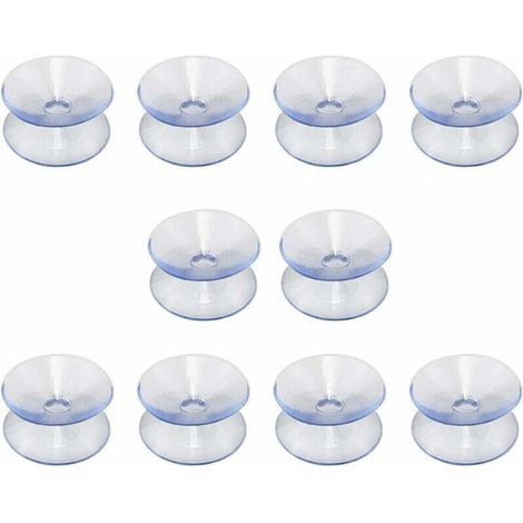 [JAMAIS UTILISÉ]Ventouses double face compatibles avec dessus de table en verre,Triomphe lot de 10 ventouses sans crochets pour miroir multifonctionnel double face en verre antidérapant,(20mm) (1/4)
