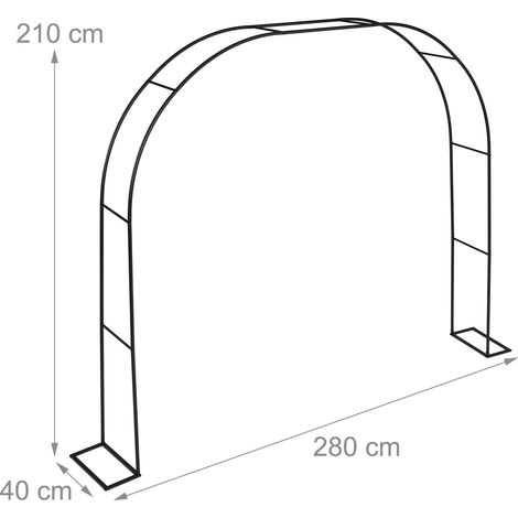 Arche de jardin décorative en métal noir 200 x 100 x 50 cm pour plantes et fleurs élégantes en acier noir (1/3)