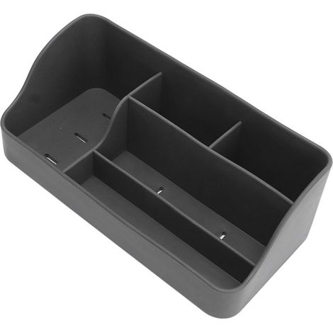 Organisateur de maquillage à 5 compartiments, boîte de rangement en silicone pour cosmétiques, soins de la peau, rouge à lèvres, pinceaux, lotions, fards à paupières, vernis à ongles et bijoux, gris f (1/5)