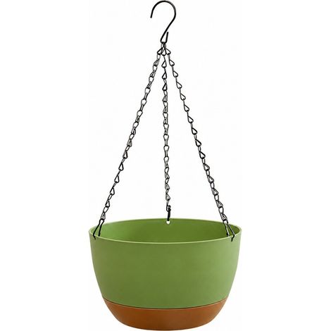 Jardinière suspendue à double chaîne avec bac à arrosage automatique, pour balcon intérieur (1/5)