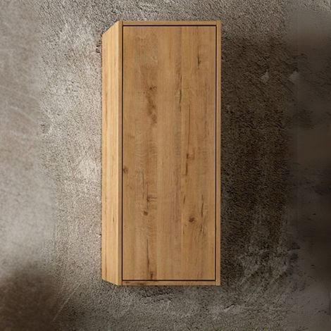 Pensile bagno Push 35x30.5x80 1 anta con 2 ripiani interni colore rovere quercia