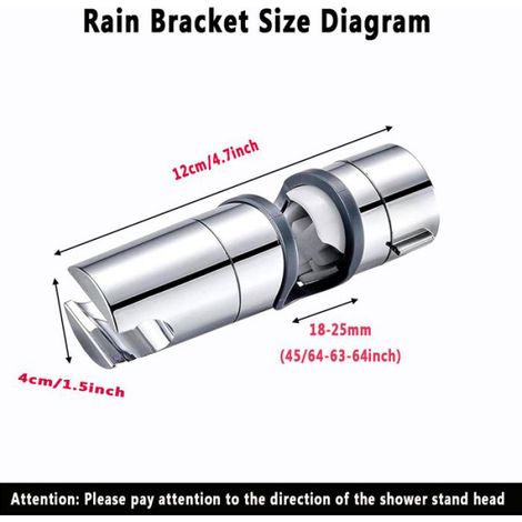Support Douche - Réglable 360° - Pour Tuyau 18-25 Mm - ABS Chromé - 1 Pièce (1/5)