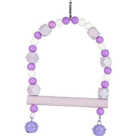 Jouet pour oiseaux perroquets échelle en bois avec clip de suspension pont en bois marches escaliers-Purple