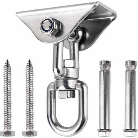 Ceiling Hook, 304 Stainless Steel, 500kg Capacity, 360° Rotation, Hanging Concrete Wood Kit, Hanging Chair, Chandelier, Hammock, Yoga (1/5)