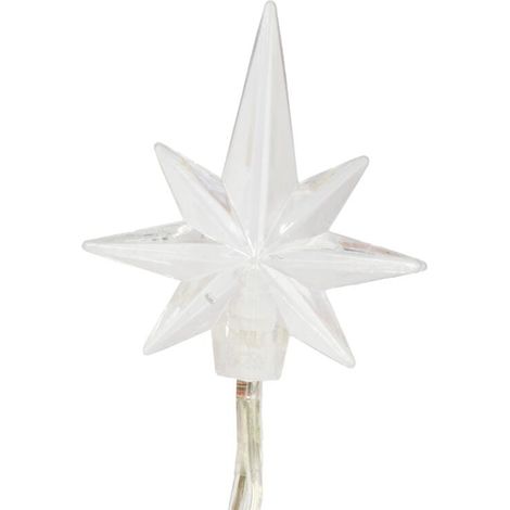 Stelle luminose a LED per albero di Natale con luce bianca fredda, 20 pezzi, alimentazione di rete (1/4)