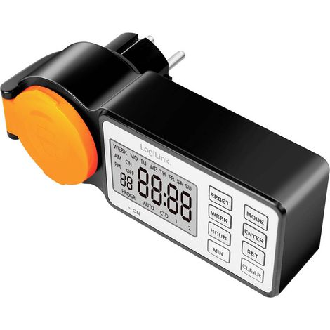 LogiLink ET0016 Temporizzatore digitale IP44 Funzione di conto alla rovescia, Programma acceso/spento, Funzione timer