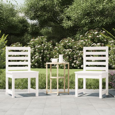 Chaises/Fauteuils de jardin 2 pcs blanc 40,5x48x91,5cm bois massif de pin -TF41641 (1/5)