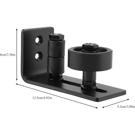Guide de Porte - Fixation en Acier Noir Robuste pour Porte Coulissante Ferme avec 8 Options d'Installation - 12.5x5.3x6cm (1/5)