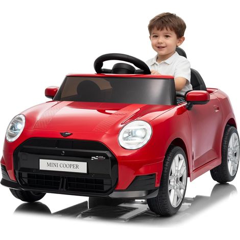 Voiture Électrique Enfant sous Licence Officielle MINI - 12V, Télécommande Parentale, LED, Musique & Klaxon - Dès 3 ans - Rouge (1/5)