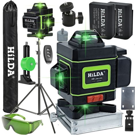 Niveau laser 4D Hilda, trépied 360°, laser en croix planaire 200 cm (1/5)