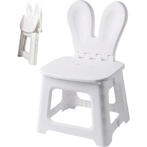 Bardusch-Chaise pliante enfants avec dossier oreilles de lapin, tabouret portable robuste salon/cuisine (1/5)