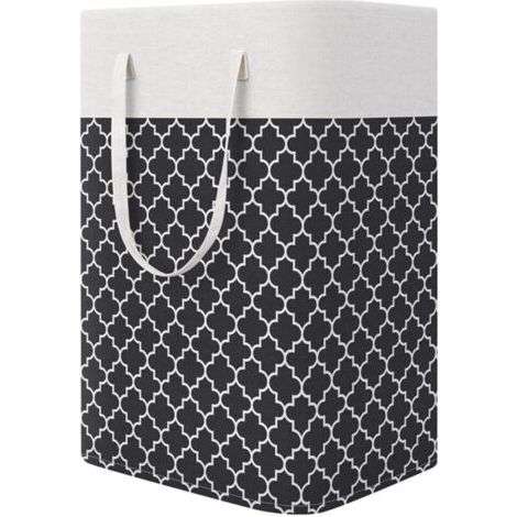 Panier a Linge Sale,Grand Panier à Linge avec Anse,75L Organiser Paniers pour Vêtements Stockage,Pliable Sac à Linge en Tissu Corbeille a Linge,Panier de Rangement Pour Jouets (Noir) (1/5)