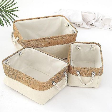 Personalisierter Aufbewahrungskorb für Haustierspielzeug und -kleidung – Name des Hundes – Größe M – 36 x 26 x 16 cm (1 Stück) – Reflektierendes Beige (1/3)