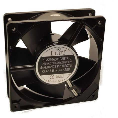 Ventilador 230vac 120x120x38mm 24/22,8w Bolas Luft Aspas Metal Kla230as119abtx-s