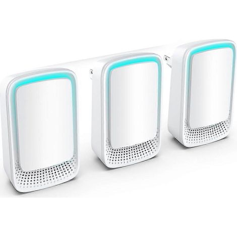 Lot de 3 ioniseurs d'air pour la maison, générateur d'ions négatifs, désodorisant silencieux pour chambre, bureau, cuisine, mini purificateur d'air UE (1/5)
