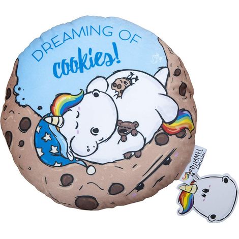 Herding Cuscino Decorativo Rotondo, Unicorno Pummeleinhorn, Stampa Reversibile Ø 30 cm, Multicolore (1/5)