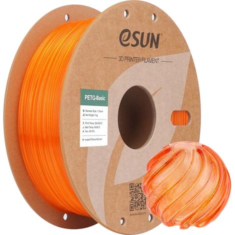 PETG Filament Haute Résistance 1.75mm 1KG pour Imprimante 3D,Orange (1/5)