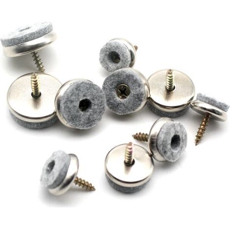 Furniture Glides - 32 Pack Chair Glides, 28mm Diameter Chair Glides. Furniture Glides With 5mm Thick Felt Pads Are Ideal Chair Leg Protection, With Easy Installation By Screws (1/5)