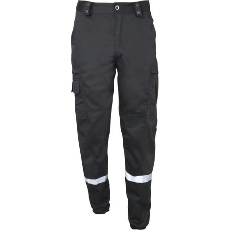 Pantalon de travail multipoches avec bandes réfléchissantes CityGuard ACTION Noir 58.