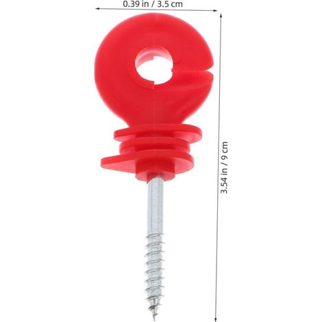 Lot de 20 isolateurs de clôture électrique autotaraudeurs, anneau de poteau, vis isolante, boucle, outil de clôture pour animaux, pour poteau en bois (1/4)