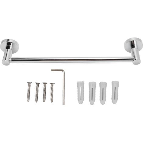 Barre à serviette rétractable en acier inoxydable robuste et antirouille, porte-serviette mural avec base durable, idéal pour cuisine et douche. (1/5)