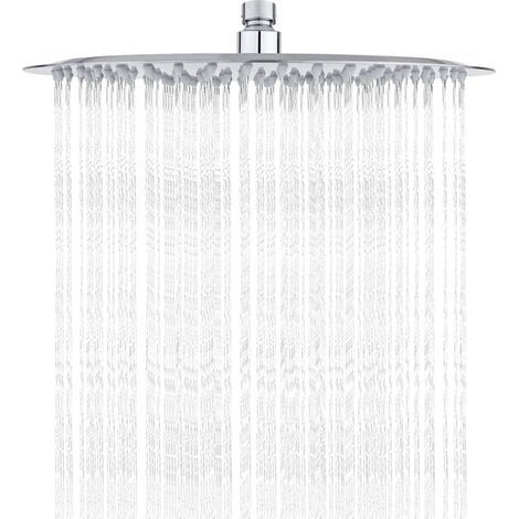 Garden FutureTete de Douche Inox - Douche Economie d'Eau, Pommeau de Douche Ronde 30CM, Tete de Douche Pluie Universelle Filetage 1/2 Pouce, Rotatif 360°, Inclinable 30°, Facile à Installer et à Netto (1/5)