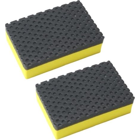 Lot de 2 éponges de nettoyage pour voiture avec barre d'argile pour des détails efficaces (jaune) (1/5)