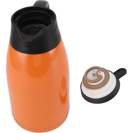 Bouilloire de voiture 180 W 1400 ml, orange, en acier inoxydable, anti-fuite, 24 V, idéale pour les voyages et le travail.