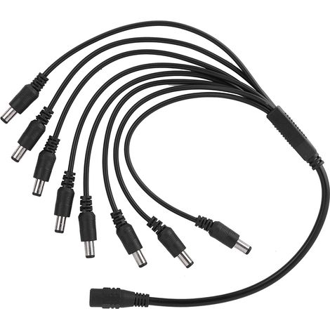Câble diviseur d'alimentation 1 femelle vers 8 mâles 5.5x2.1mm pour caméra de surveillance (1/5)