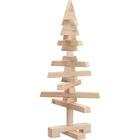 Arbre de Noël Sapin de Noël en bois pour décoration 60 cm bois massif de pin (1/5)