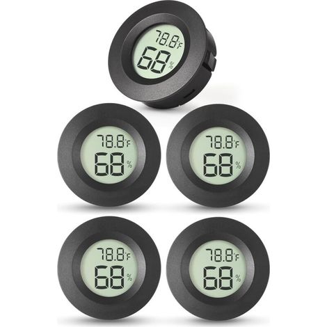 5x thermomètre, hygromètre intérieur, numérique, ℃/℉, micro hygromètre intérieur, pour réfrigérateur intérieur, salon, cave à vin, serre. (1/5)