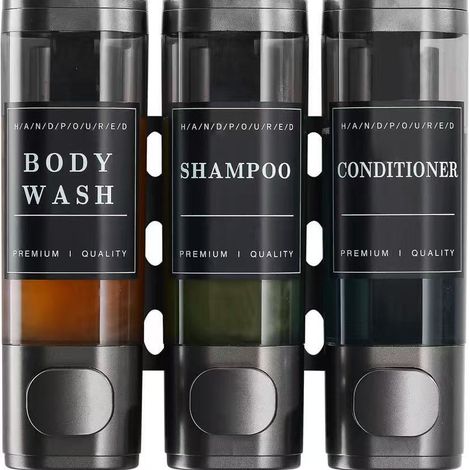 APEX Distributeur de Savon Mural,sans Perçage ABS pour Salle de Bain Cuisine Marché Hôtel Restaurant 300ML3(Noir) (1/5)