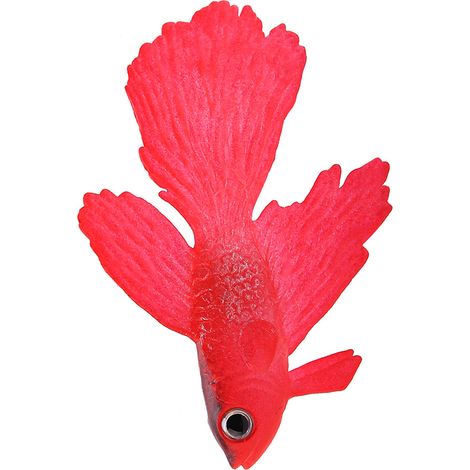 Décoration d'Aquarium Poissons Artificiels en Plastique Souple pour Paysage de Récif - Rouge Betta (1/5)