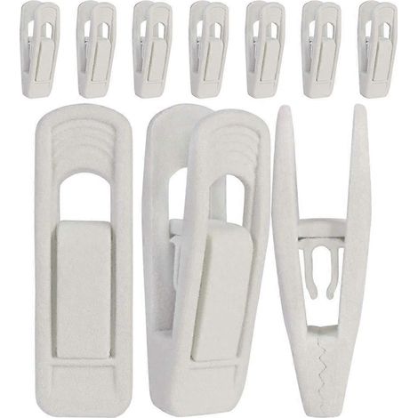 Lot de 10 cintres en velours blanc floqué pour costumes, jupes et pantalons, idéaux pour une garde-robe bien organisée. (1/3)