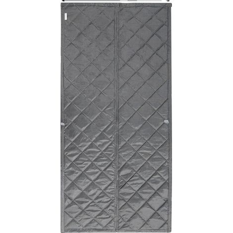 Rideau de porte isolant, tissu Oxford durable, installation facile, GRIS (1/2)