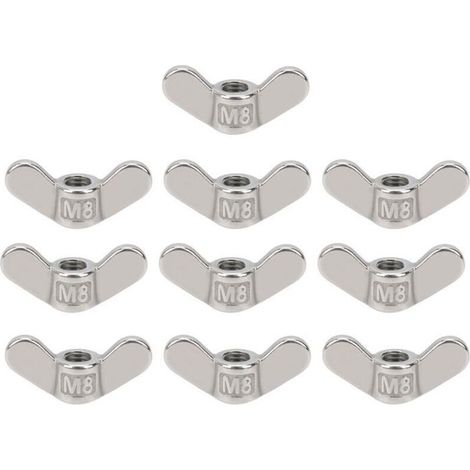 Dadi a farfalla in acciaio inox - Confezione da 10 - M8 - Acciaio inox 304 - Resistenti alla corrosione (1/4)