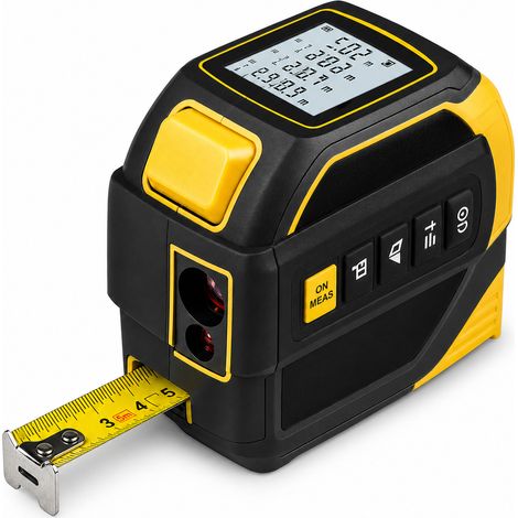 Mètre Ruban Laser 4 en 1 5 m pour Mesure Intérieure Rouge (1/5)