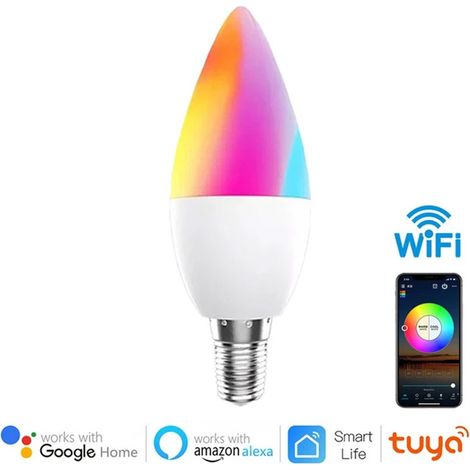 Tuya Lampadina LED Smart Wifi E14 a Candela RGBCW (1/5)