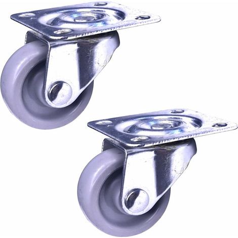 2x roulette pivotante diamètre 30mm capacité de charge 30kg hauteur 35mm acier meuble outillage (1/2)