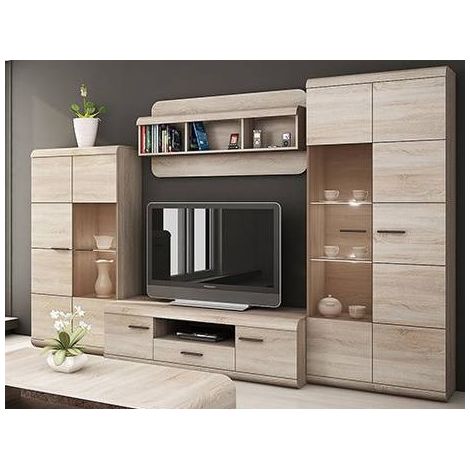 Conjunto mueble TV HAZE roble 140 cm