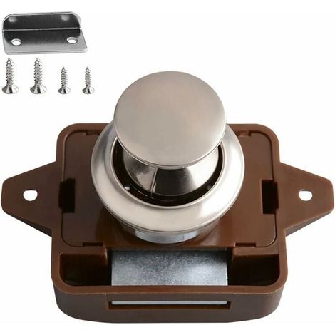 outon Poussoir Loquet Serrures pour Camping-Car Serrure de Meuble Boutons Poussoir Porte Serrure de Porte Meuble Fermoir pour de Placard de Camping Cars de Yacht de Bateau de Tiroirs (1/5)