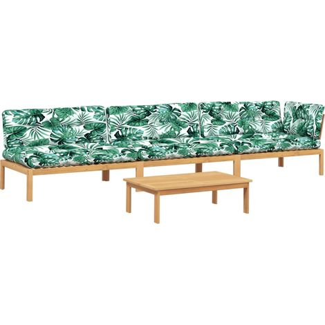 Maison Exclusive - 4-tlg. Garten-Sofagarnitur aus Paletten mit Ki (1/5)