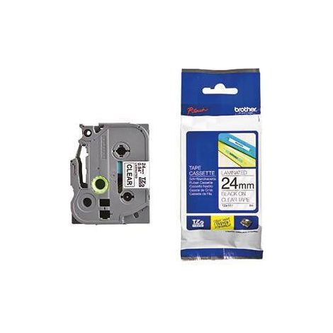 Brother 151 Ruban adhésif laminé Thermique Noir sur transparent Rouleau (2,4 cm x 8 m)