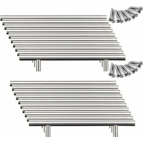 20pcs Poignée Bâton De Porte Cuisine Meuble Placard Inoxydable (128mm (Entraxe de Trous)) (1/5)