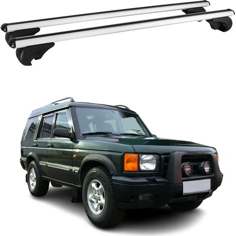 OMAC Aluminium Dachträger Querträger für Land Rover Discovery II L318 1998-2004 – TÜV / DIN 75302:2019 – Abschließbar – Max. 75 kg – 2 Stangen Silber (1/5)