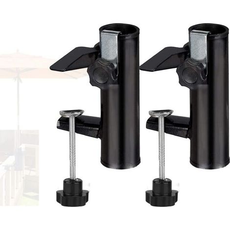 Lot de 2 pinces pour parasol, support pour parasol de terrasse, support pour parasol de qualité supérieure, clip fixe pour plage, cour, balcon, chaise avec pince (1/4)